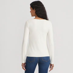 Women's Long Sleeve Rib Square Neck Tee