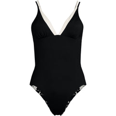 Women's Reversible V-Neck Ultra High Leg Strappy One Piece Swimsuit