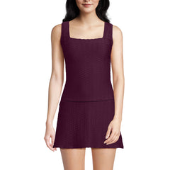 Women's Texture Square Neck Tankini Swimsuit Top