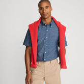 Men's Short Sleeve Button Down Chambray Shirt