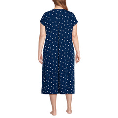 Women's Plus Size Cooling Cap Sleeve Midi Nightgown