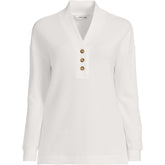 Women's Plus Size Long Sleeve Waffle Shawl Collar Henley