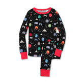 Kids Long Sleeve Top and Bottom Snug Fit Pajama Set
