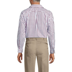 School Uniform Men's Tailored Fit Straight Collar Patterned Broadcloth Shirt