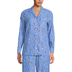 Women's Long Sleeve Print Flannel Pajama Top