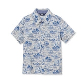 Boys Short Sleeve Linen Slub Button Down Shirt