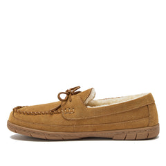 Men's Fuzzy Lined Lace Up Moccasin Slippers