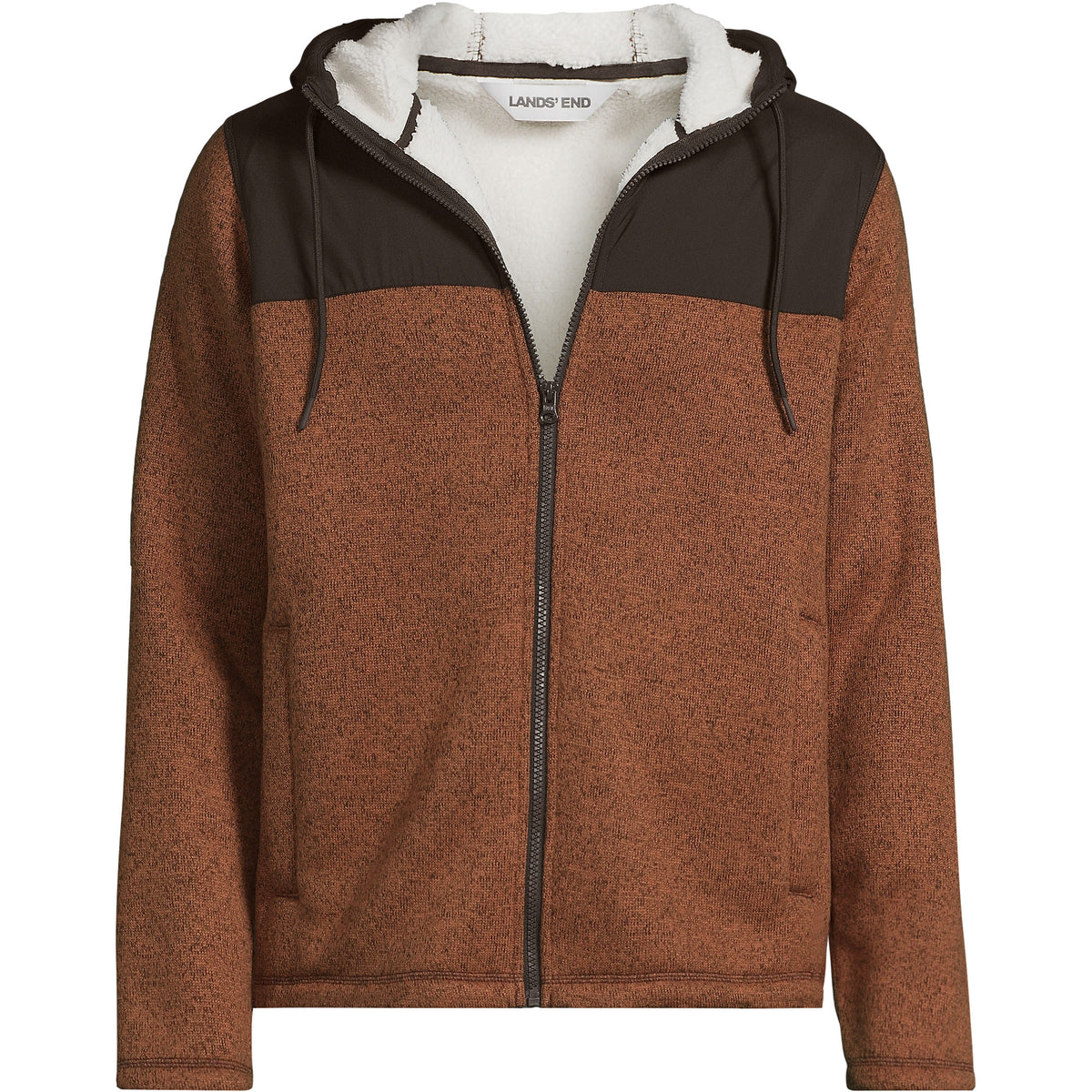 Men's Sweater Fleece Mixed Media Full Zip Jacket