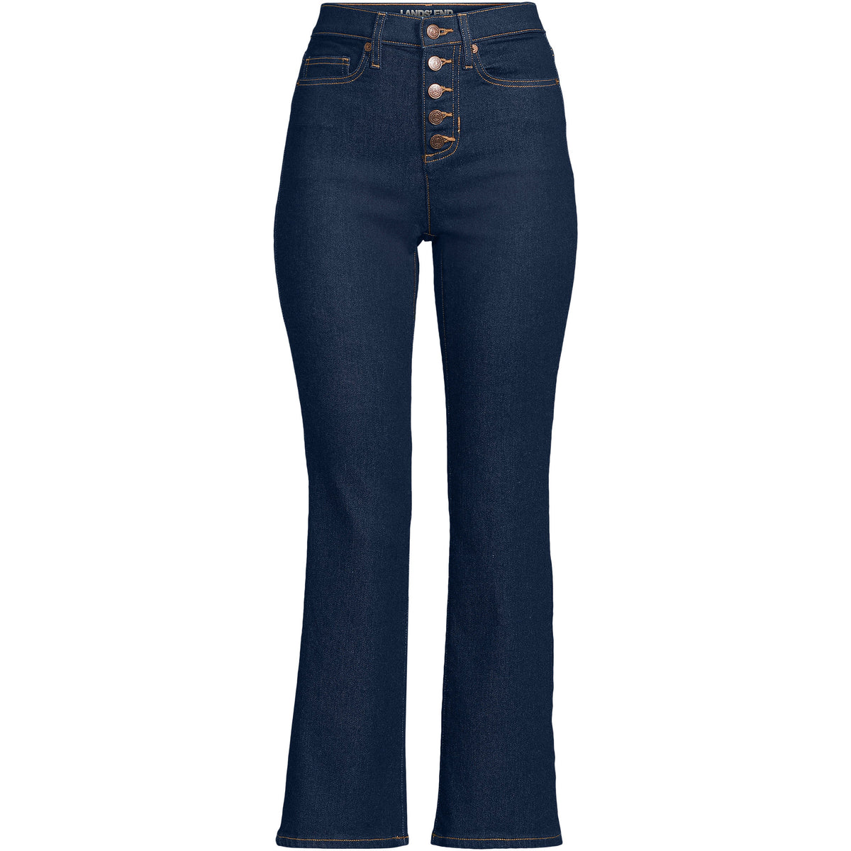 Women's Plus Size Recover High Rise Button Front Kick Flare Crop Jeans