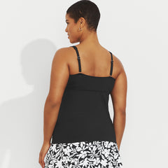 Women's Plus Size Tummy Control Sweetheart Wrap Underwire Tankini Top