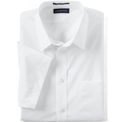 Men's Big Short Sleeve Straight Collar Broadcloth Shirt