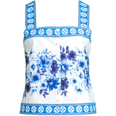 Women's Plus Size Poplin Square Neck Tank Top