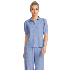 Women's Seersucker Peter Pan Collar Shirt