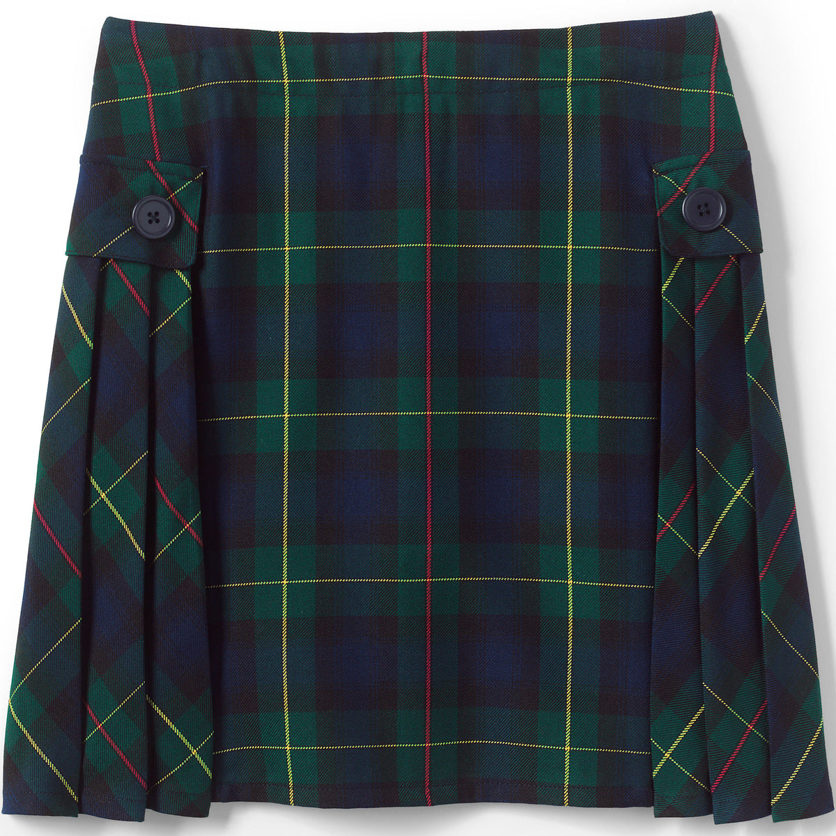 Girls Slim Above the Knee Plaid Side Pleat Skort
