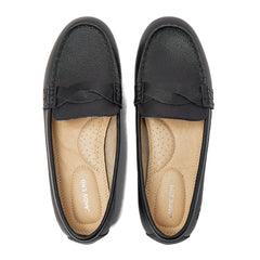 Women's Wide Width Comfort Suede Leather Slip On Loafer Shoes
