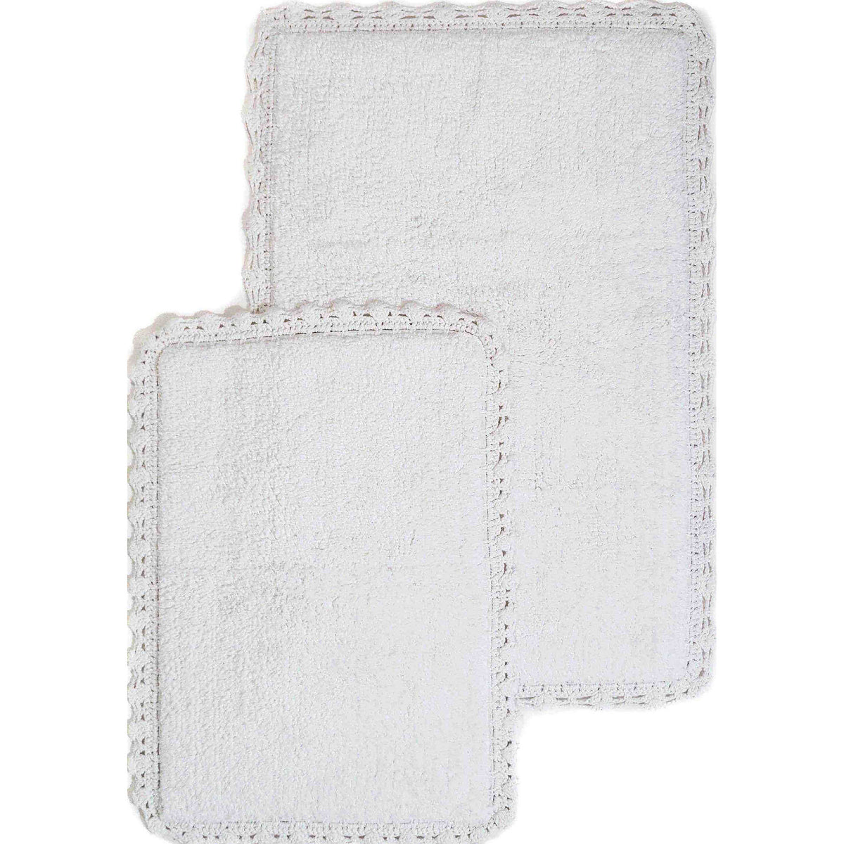 Chesapeake Crochet Cotton Anti Skid 2 Piece Bath Rug Set
