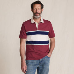 Men's Short Sleeve Lightweight Slub Rugby Polo