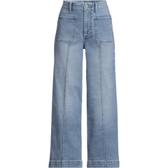 Women's Plus Size Recover Denim High Rise Patch Pocket Extra Wide Leg Crop Jeans