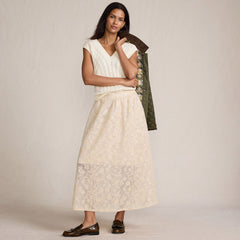 Women's Sequin Lace Mid Rise Midi Skirt
