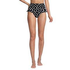 Women's Ruffle High Waisted High Leg Bikini Bottoms