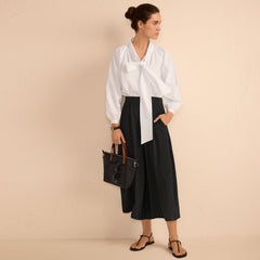Women's Petite Creaseless High Rise Palazzo Crop Pants