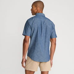 Men's Tall Short Sleeve Button Down Chambray Shirt
