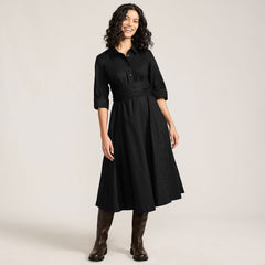Women's Poplin Midi Wrap Front Dress