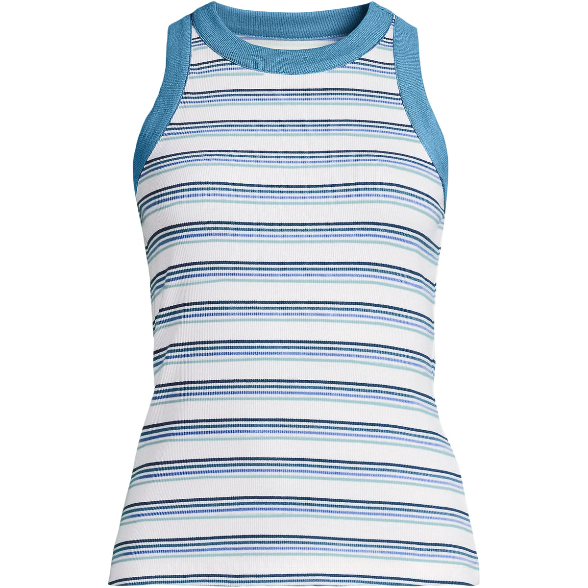Women's Petite Micro Rib Crew Neck Tank