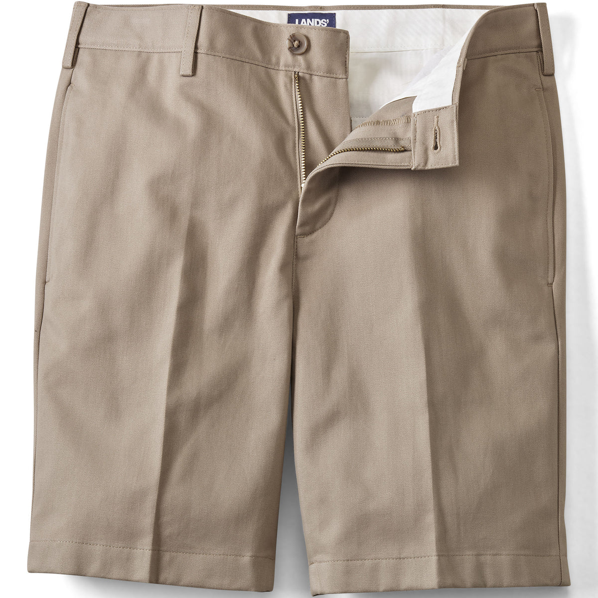 Men's Big and Tall No Iron 9" Comfort Waist Plain Front Chino Short