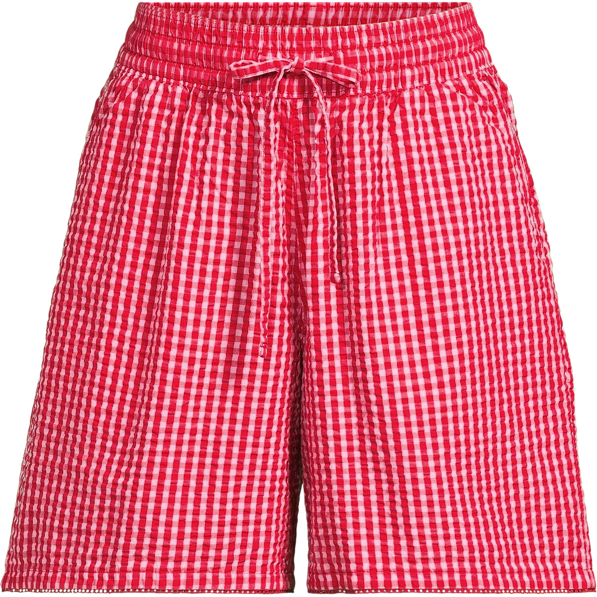 Women's Seersucker High Rise Pull On 7" Shorts
