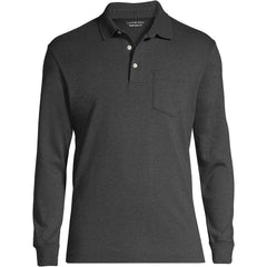 Men's Big and Tall Long Sleeve Cotton Supima Polo Shirt with Pocket