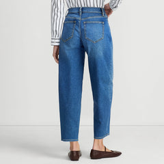 Women's Petite Recover High Rise Barrel Leg Ankle Jeans