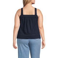Women's Plus Size Sleeveless Clipdot Shell