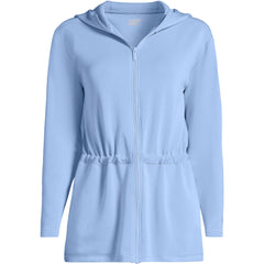 Women's Plus Size Cupro Long Sleeve Full Zip Tunic Hoodie