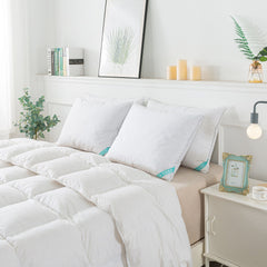 Waverly 300 Thread Count Cotton White Duck Down and Feather Bed Pillow
