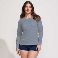 Women's Plus Size SunShade UPF 50 Long Sleeve Rash Guard Swim Tee