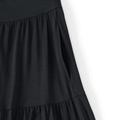 Women's Petite Cotton Modal Twist Front Tiered Maxi Dress