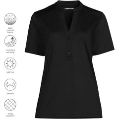 Women's Rapid Dry Short Sleeve V-Neck Henley Shirt