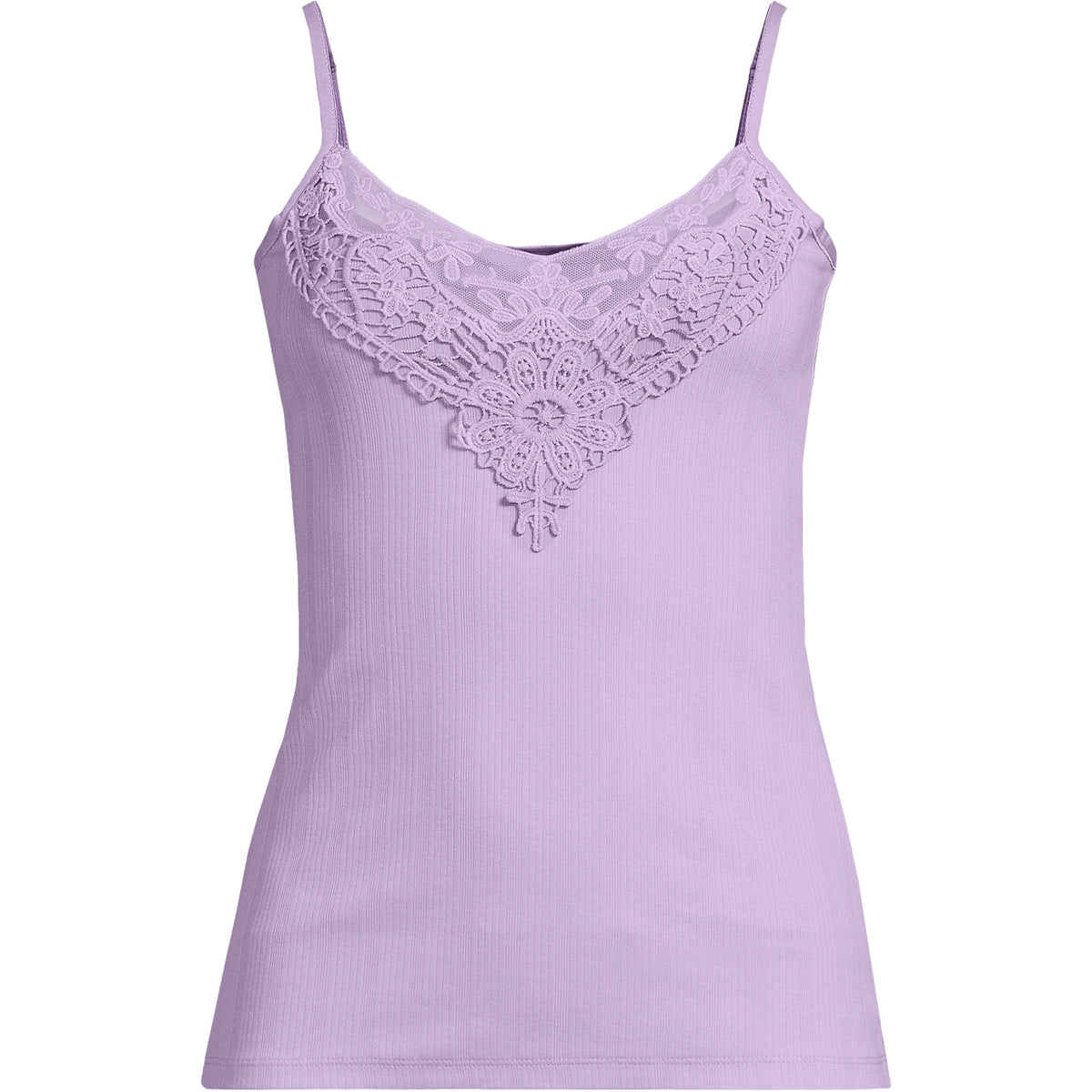 Women's Variegated Micro Rib Lace Trim Cami