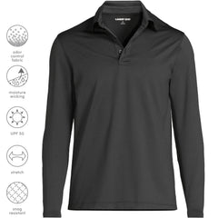 School Uniform Men's Big Rapid Dry Long Sleeve Modern Fit Polo
