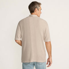 Men's Short Sleeve Camp Collar Sweater Polo