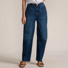 Women's Soft Denim Relaxed Barrel Leg Ankle Jeans