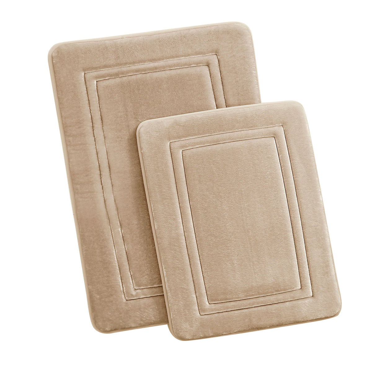 Truly Calm HeiQ AntiMicrobial Memory Foam Bath Rugs- Set of 2