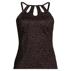 Women's Keyhole Halter Tankini Swimsuit Top