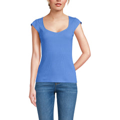 Women's Pointelle Cap Sleeve Top