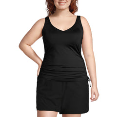 Women's Plus Size Chlorine Resistant Underwire Tankini Swimsuit Top