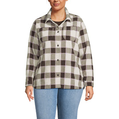Women's Plus Size Print Anyweather Fleece Shirt Jacket