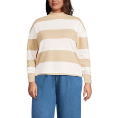 Women's Plus Size Long Sleeve Mariner Mock Neck