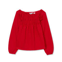 Girls Smocked Long Sleeve Knit Shirt