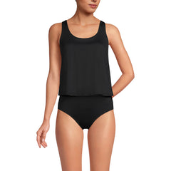 Women's Scoop Neck One Piece Fauxkini Swimsuit